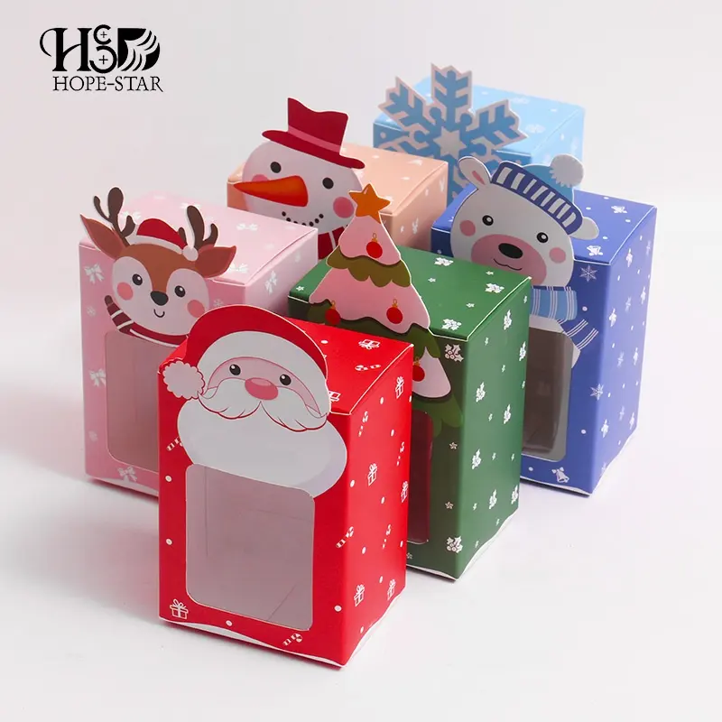 Professional Supplier Oem Christmas Pattern Decoration Gift Box Foldable Colorful Gift Box With Window