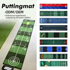 Tapis de putting de golf personnalisés avec logo, 8,5 pieds, vente en gros disponible, base en nylon TPR pour entraînement en intérieur et usage commercial - Product Image 1