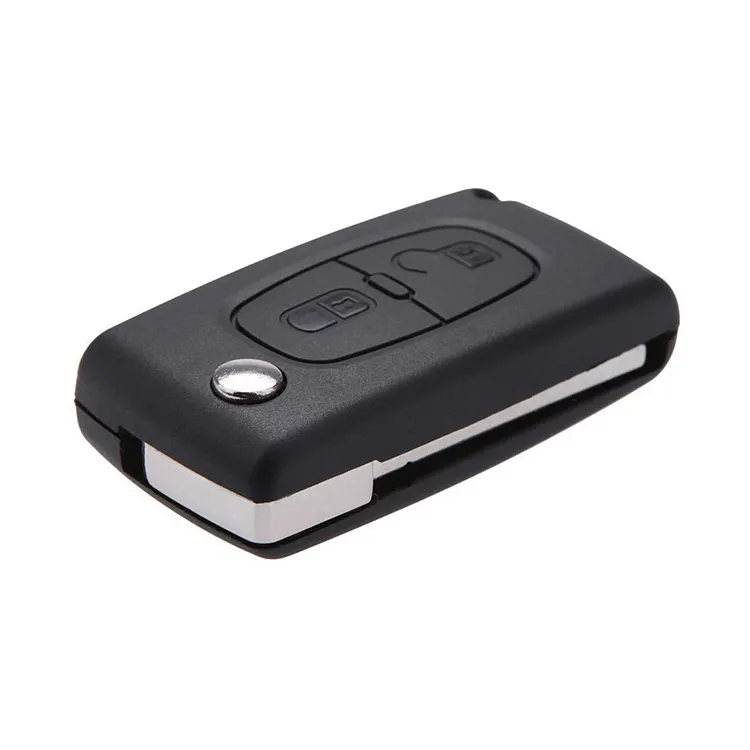 Auto Key Groothandel Custom Smart Flip Afstandsbediening Autosleutel Shell Case, 2 Knop Met Batterij