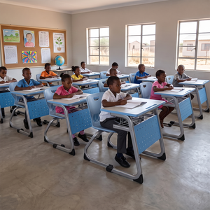 Ensemble bureau et chaises de salle de classe pour école, design moderne, fixe, simple et durable, table d'étudiant en MDF et métal - Product Image 2