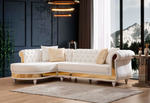 Beige + Velours + Bois massif + MDF + 6 places