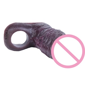 Black Realistic Penis Sleeve With Anti-drop Silicone Skin Feeling Multi-Sizes Male Dick Enlargement Sex Toys - Product Image 3