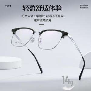 Montura de Gafas Rectangular Minimalista, Marco Completo de Metal Tr90, Patillas Cómodas, Gafas Ópticas Unisex Danyang 71051 - Product Image 3