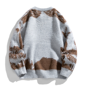 Pull-over en tricot jacquard pour homme 2026, col rond, en coton, pour l'hiver - Product Image 3