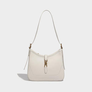 फैशन महिला कंधे बैग डिजाइन अंडरआर्म मेटल लॉक काठी बैग ठोस रंग दूत बैग पर्स हॉयो हैंडबैग y2k आर्म्बिट - Product Image 6