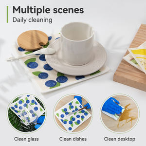 Chiffons à vaisselle suédois imprimés sur mesure, serviettes de nettoyage écologiques pour la cuisine, chiffons en éponge de cellulose à séchage rapide - Product Image 4