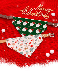 Vật Nuôi Cung Cấp Mèo Con Chó Drool Vải Phim Hoạt Hình Bông Bandana Teddy Akita Mèo Giáng Sinh Cổ Áo Với Dây Xích Tập Tin Đính Kèm - Product Image 5