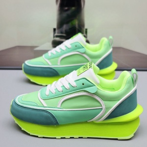 Nouvelles baskets chunky néon multicolores premium 2026, style rétro color block, plateforme décontractée, streetwear - Product Image 4