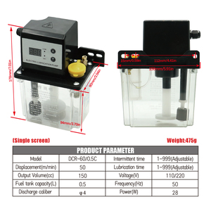 Bomba de Óleo DC Barata DCR-60/1C 150CC 24v 36V 110V 220V 0.5L 1L 2L para Máquina Ferramenta - Product Image 3