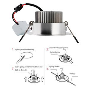 Lámpara LED de Techo Empotrada de 7W, 110V - 220V, Foco Redondo con Controlador, 3000-6500K, Recorte de 90mm - Product Image 3