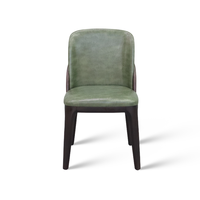 Chaise de salle à manger en chêne massif avec revêtement en cuir, assise et dossier en mousse haute densité, style japonais, chaise en bois pour café