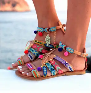 Amazon 2021 nuovi sandali in stile nazionale sandali bohémien da donna scarpe da donna in Stock Hebei Slides Rubber Europe and America