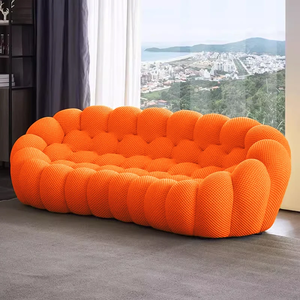 Sofá Seccional de Terciopelo con Relleno de Esponja, Diseño Contemporáneo sin Brazos, Forma Curva, Calidad Superior, Envío Eficiente - Product Image 6
