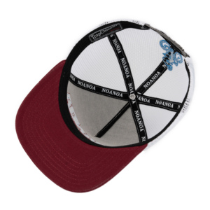 TCAP Custom High Red Nylon Mesh 5panel <b>Flat</b> Embroidered Trucker <b>Hats</b> - Product Image 6