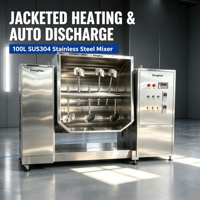 Machine de mélange de peinture à ruban 500L SUS304 à décharge automatique, chauffage électrique à chemise, anti-agglomération pour poudres