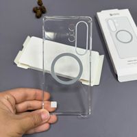Nouvelle coque de téléphone magnétique transparente à chargement sans fil pour Samsung Galaxy S26 Ultra S25, avec protection d'objectif en alliage de luxe et coque rigide en PC