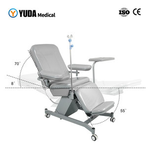Chaise de dialyse électrique mobile avec capacité de charge de 200 kg, section dorsale réglable, pour utilisation en centre hématologique, design confortable - Product Image 2