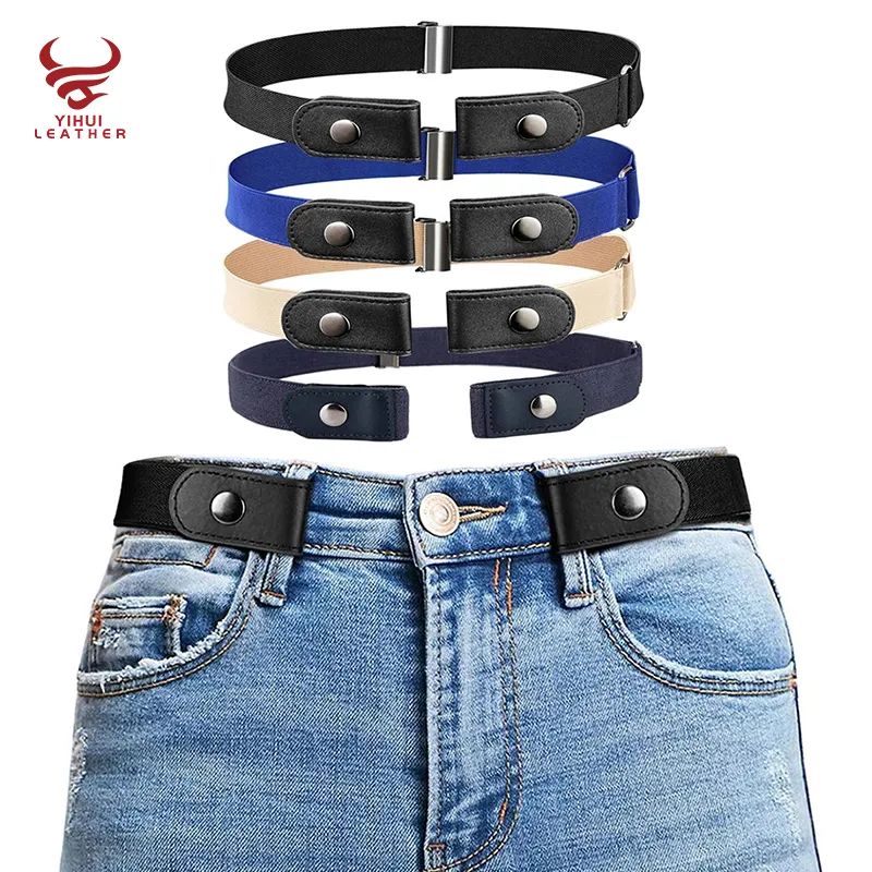 Wholesale women hassle stretch invisible elastic no buckle free women belts