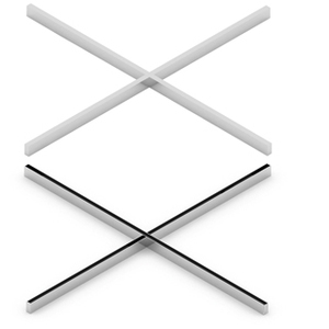 Support de meuble de salon moderne en chrome en forme de X 80x80 - Product Image 3