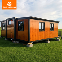 Maison conteneur extensible de 2 à 3 chambres |   Imperméable, résistant aux tremblements de terre, aux incendies et aux ouragans, bâtiment de bureau moderne, entrée d'école