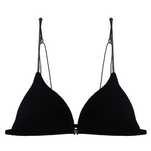 Ensemble soutien-gorge sans dos style français, sans armatures, bonnets triangulaires, sans coutures pour femme – Noir, Blanc, Bordeaux, Gris clair, Couleur chair, Caramel - Product Image 5