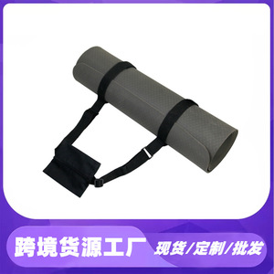 Correa de transporte para colchoneta de yoga, accesorio de fitness unisex de poliéster ajustable, color negro, para práctica de yoga en casa - Product Image 5