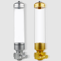 Dispenser a Parete Moderno in Acrilico e Alluminio di Lusso, Oro/Argento, per Alimenti Secchi, Caffè in Grani, Cereali, Contenitore Ermetico