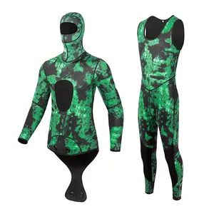 Combinaisons de plongée camouflage pour hommes 3mm /5mm néoprène 2 pièces à capuche Super Stretch combinaison de plongée