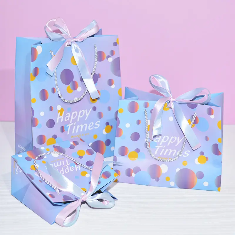 Tas Kertas Ungu Besar Kecil Goody Goodie Pesta Ulang Tahun Suguhan Permen Hadiah Tas Kertas Mainan Anak-anak Filler untuk Pesta Ulang Tahun Anak-anak