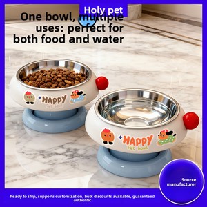 Comedero elevado antideslizante para gatos con diseño de helado, que protege el cuello y evita la formación de manchas negras en la <span class=keywords><strong>barbilla</strong></span>. - Product Image 5