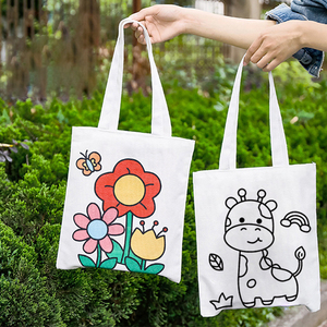 กระเป๋าผ้าใบขนาดเล็กแบบใช้ซ้ำได้พร้อมชุดสีอะคริลิคบอร์ดงานฝีมือ DIY ขนาดเล็กสำหรับวาดรูปและตกแต่ง - Product Image 3