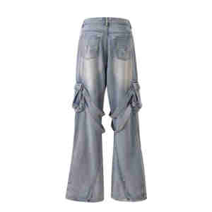 Zeka Nam Chân Thẳng Tùy Chỉnh Rửa Vải Cotton Polyester Quần Jean Nam Cao Đường Phố Quần Jean Cổ Điển - Product Image 2