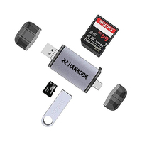 Memoria USB de Doble Interfaz Tipo C OTG con Lector de Tarjetas SD y TF Integrado, Pendrive Multifunción para Teléfono y Portátil