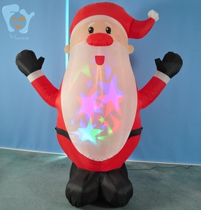 Décoration de père noël père noël gonflable bas de cour extérieure éclairée de 6 pieds avec projecteur de photo - Product Image 4