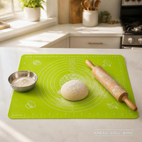 Tapis de pâtisserie en silicone de qualité alimentaire, antiadhésif, sans BPA, extra large 65x45cm avec échelle de mesures précises
