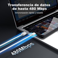 Cable de Datos USB a Tipo-C de Carga Rápida con Logotipo OEM, 1M 3.3FT, Cable de Cobre Blanco Anti-rotura USB-A a USB-C para Teléfono y Portátil