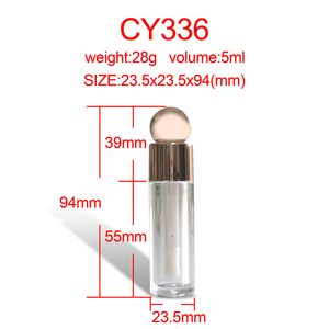 Wadah Lip Gloss emas kualitas tinggi CY336 grosir tabung Lip Gloss bulat 5ml botol Lip Gloss kepala kuas besar - Product Image 6