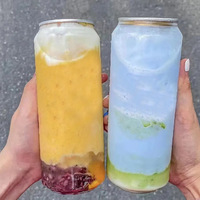 Nouveau Design Boîte en PET pour Gâteaux, Pots en Plastique Transparent Personnalisés Jetables pour Lait, Thé, Jus, Gâteaux, Smoothies, Pots en PET avec Couvercles Entièrement Ouvrables