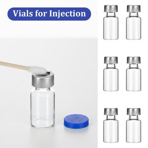 Flacons en verre vides personnalisés avec logo couleur imprimé, bouteilles pharmaceutiques stériles avec bouchon en caoutchouc pour sérum de soin et médicaments - Product Image 6