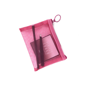 Tùy chỉnh kích cỡ màu hồng nylon lưới trang điểm mỹ phẩm túi dây kéo vẻ đẹp <span class=keywords><strong>Pouch</strong></span> - Product Image 5