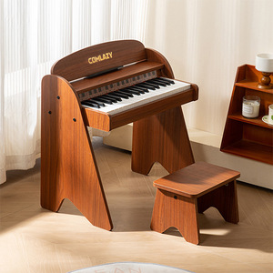 ComlazY Wooden Mini Piano 37 Keys Electronic <b>Keyboard</b> For Children Educational Toy Birthday Gift - Product Image 1