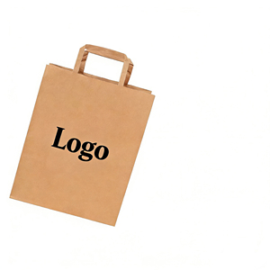 Sacs en papier kraft brun personnalisés avec logo, qualité alimentaire, avec poignées, sacs promotionnels écologiques pour café, impression flexo - Product Image 1