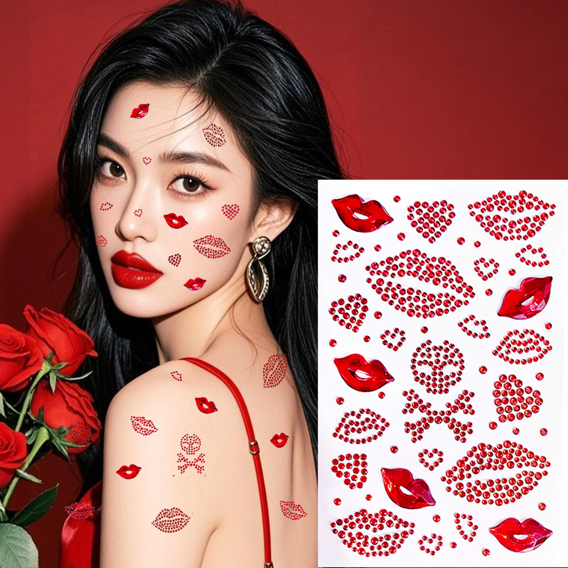 Maquillage des lèvres séduisant-rouge vif
