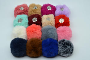Pompón de bola de piel sintética colorido de buen precio de gran oferta de 39 colores con <span class=keywords><strong>Pin</strong></span> para gorro de tela - Product Image 6