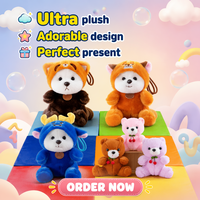 Vente directe usine : Peluche ours mignonne Kawaii 24 cm, costume de dragon bleu doux, prix de jeu d'arcade pour machine à griffes