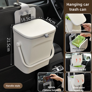 2025 Mới Treo Xe Thùng Rác Có Thể Xe Thùng Rác Trường Hợp Nhựa Thùng Rác Bin Tự Động Phụ Kiện Nội Thất Cho Xe Trượt Bìa Chất Thải Thùng - Product Image 4