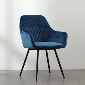Fabric <strong>Dining</strong> <strong>Chairs</strong> Velvet Armchair Stylish <strong>Tub</strong> <strong>Chairs</strong> with Black Legs Upholstered Seat for Living Room/Kitchen - Product Image 5