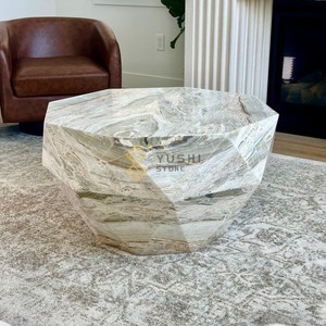 Yushi Sang Trọng Trắng Traveronyx Đa Giác Thời Trang Bàn Cà Phê Trong Suốt Trung Tâm Bảng Cho Nhà Đồ Nội Thất Phòng Khách - Product Image 6