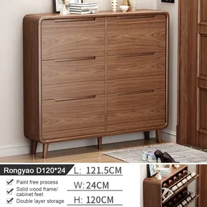 Personalizado de lujo Mdf de madera de diseño moderno de muebles de entrada delgada cubo basculante de almacenamiento chino zapatos estante gabinete