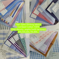 Kain Kemeja Bergaris 100% Katun Mitong End End Yarn Dyed Berkualitas Tinggi dengan Teknologi Wicking untuk Kemeja Pria Wanita Anak Laki-laki Perempuan